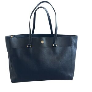 Tory Burch Black Saffiano Leather Tote Bag